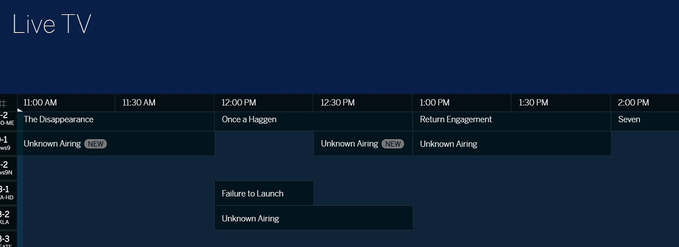 Roku APP has full Guide, web browser does not based App TabloTV