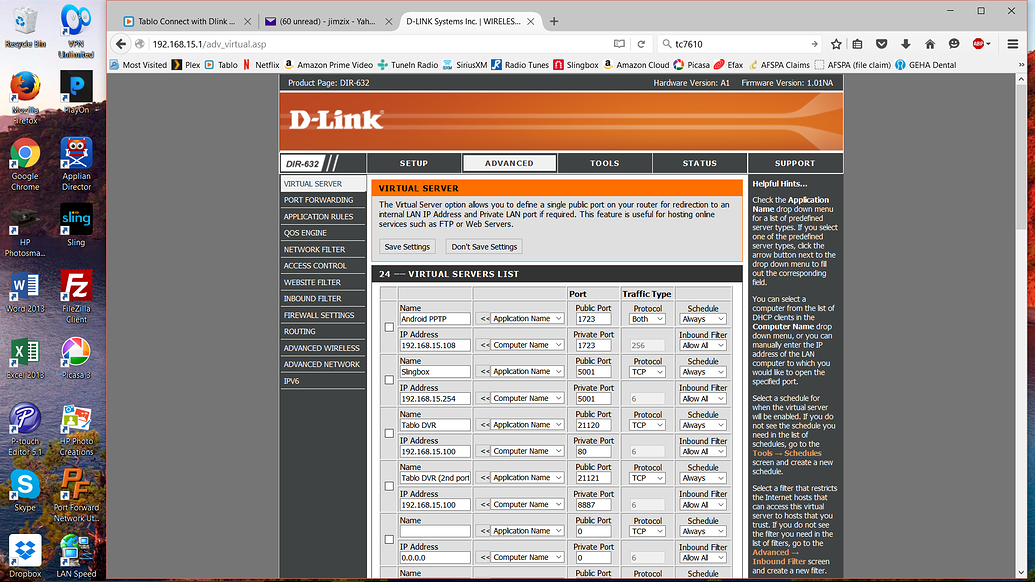 Tablo Connect with Dlink DIR-632 router - Support & Troubleshooting