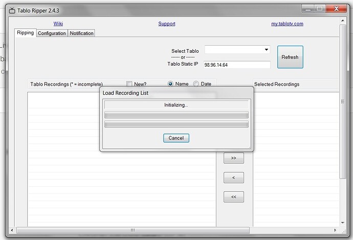 Tablo IP Address Only