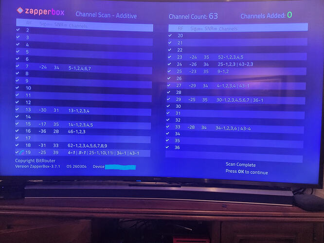 ZapperBox Channel Scan