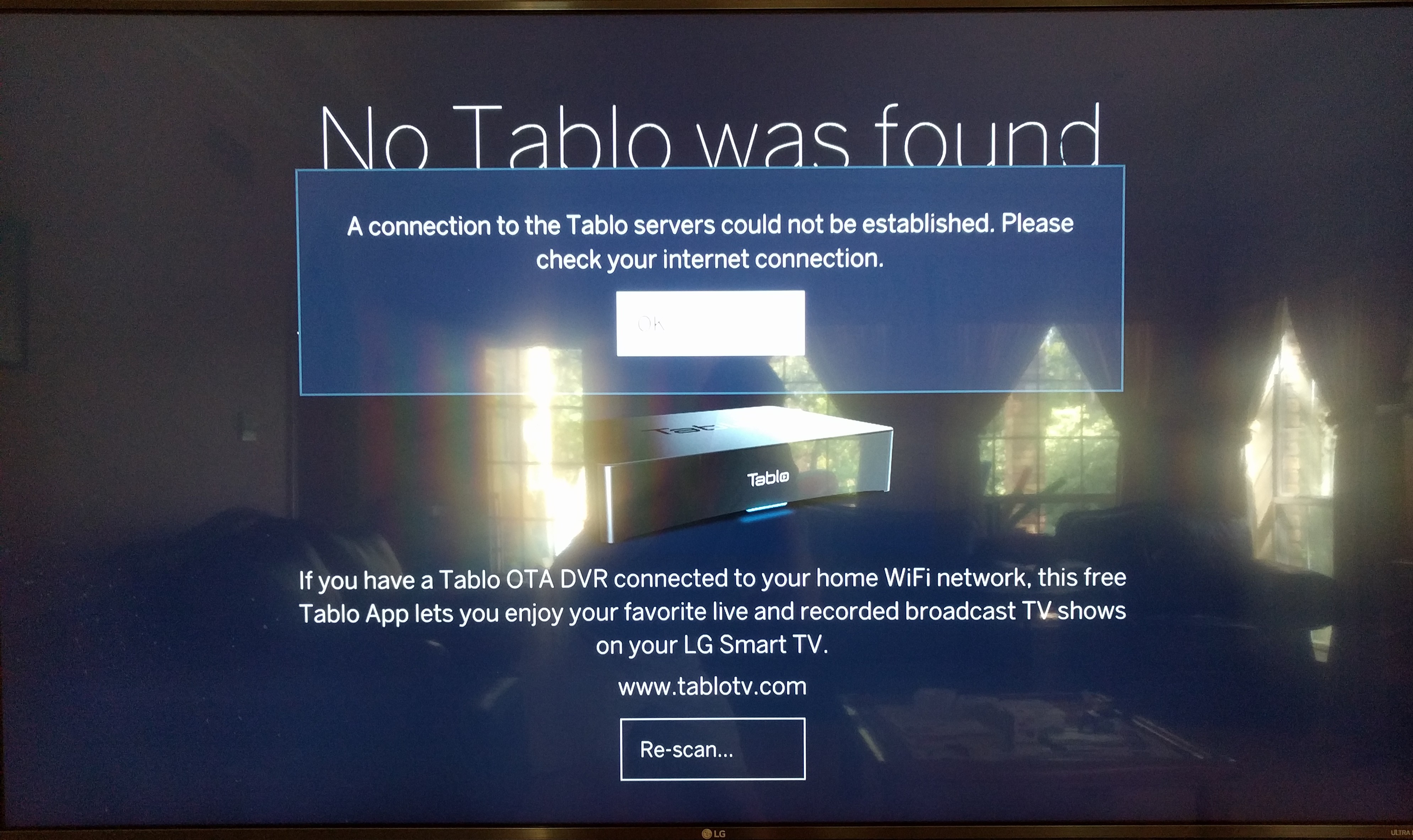 A Connection To The Tablo Servers Could Not Be Established Lg Tv
